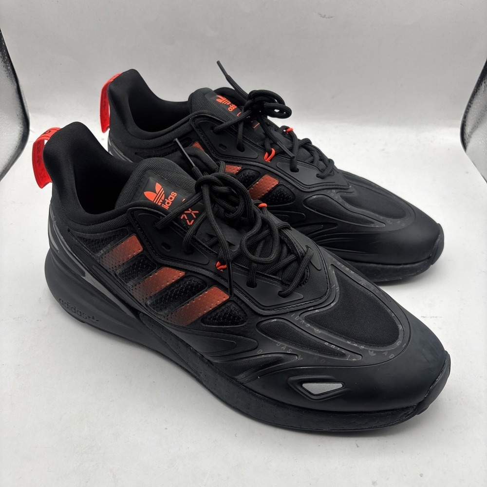 Adidas‎ ZX 2K Boost 2.0 Black Solar Red Carbon GZ9087 RARE Men 9.5 - Worn Once
